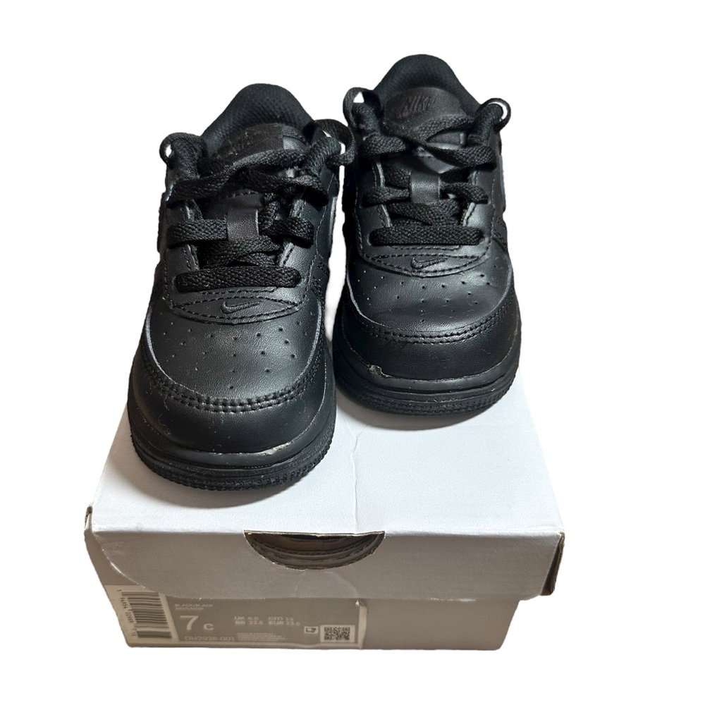 Nike Air Force 1 Toddler Size 7C Triple Black Shoes Sneakers DH2926-001